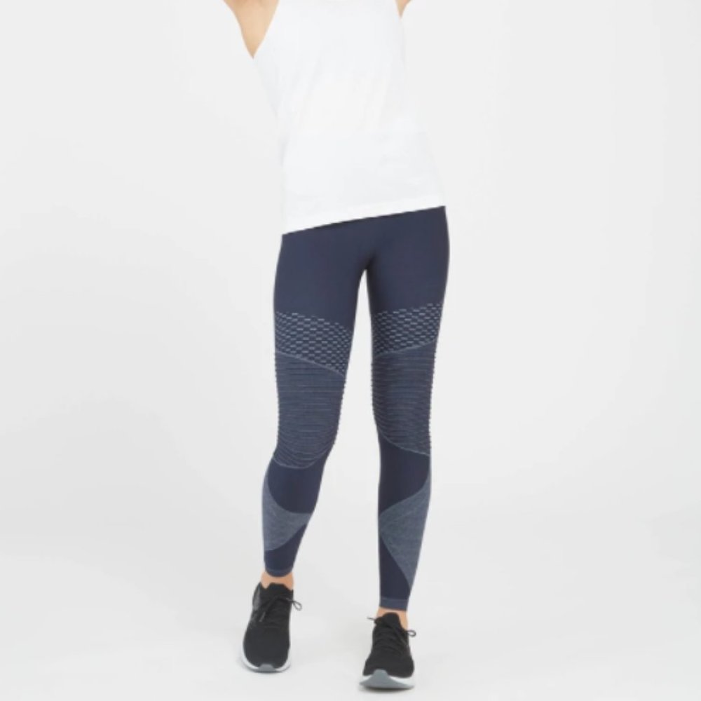 SPANX Look at Me Now Seamless Moto Leggings Indigo Sky